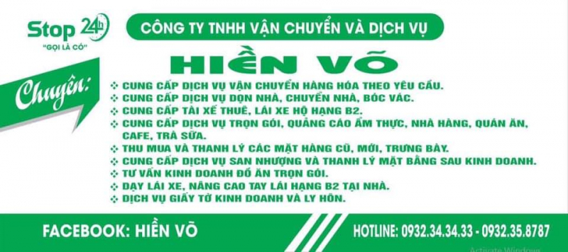 Hiền Võ Dịch Vụ Vận Chuyển Nhà Thanh lý Hàng tồn kho